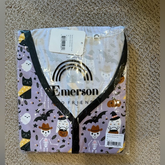 Emerson And Friends Other - Emerson and friends spooky cute purple pajama top long sleeve pajama top bamboo